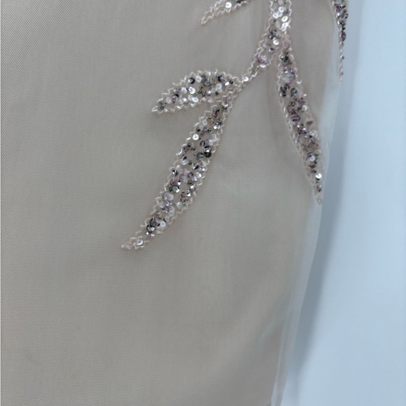 adrianna papell Embellished Mesh Sequin Cocktail wedding Formal Gown dress 2 NWT - Picture 11 of 16